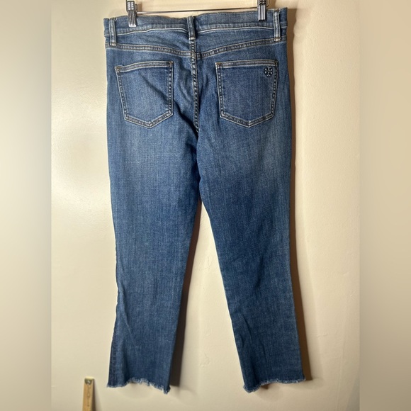 Tory Burch Harly Straight leg cropped jeans raw hem 29 - Picture 10 of 10